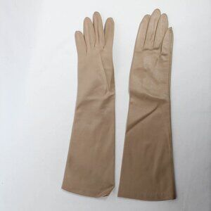 Vintage 1950s 1960s Nude Taupe Evening Gloves - Size 6 XS SM Pinup Inspired